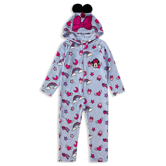 Pigiama intero Disney Minnie Mouse unicorno in pile bambina con cappuccio 4730
