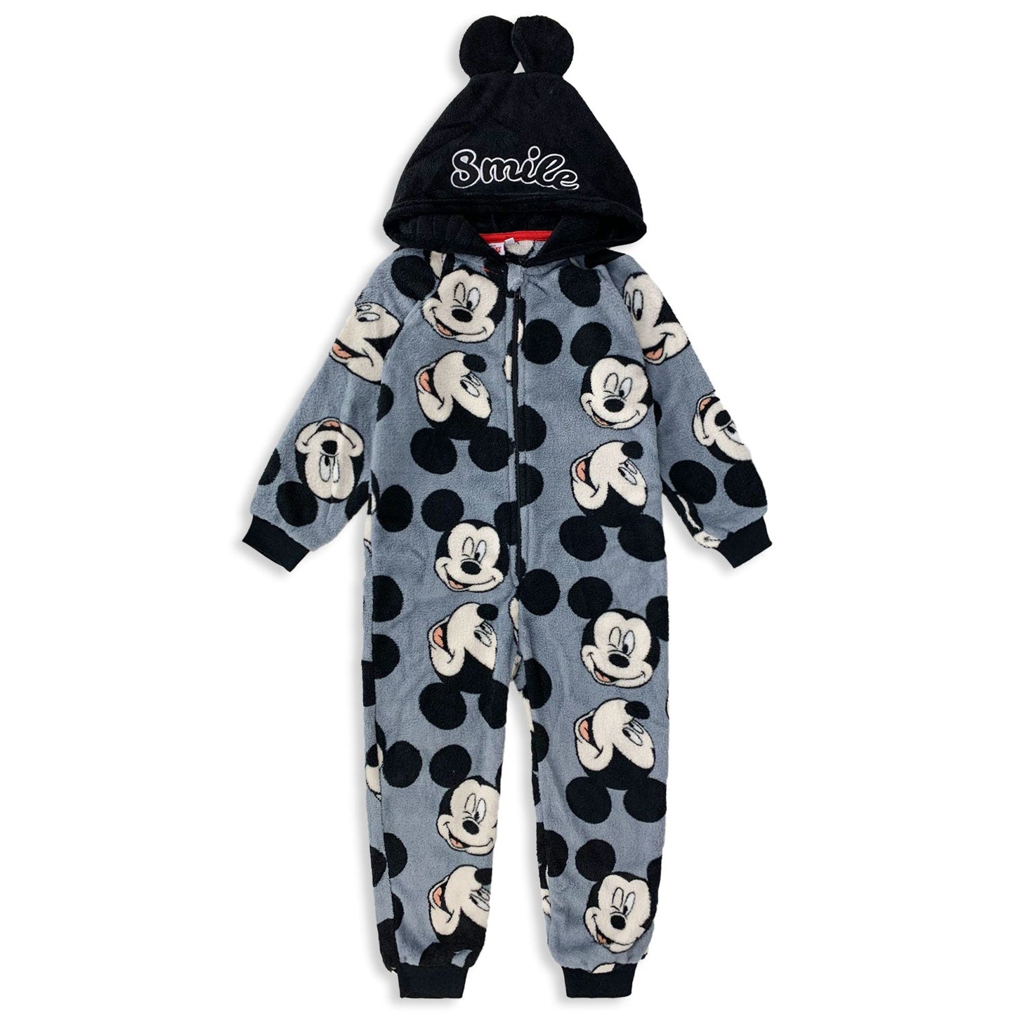 Pigiama intero Disney Mickey Mouse in pile un pezzo bambino con cappuccio 4731