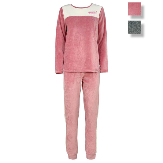 Pigiama invernale lungo donna in ciniglia felpa pantalone Dimensione Danza 4777