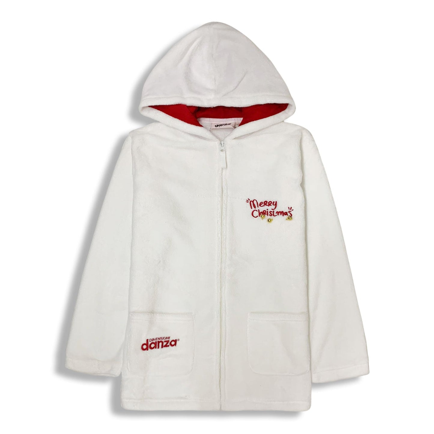 Giacca da camera natalizia in pile con zip invernale donna Dimensione Danza 4778