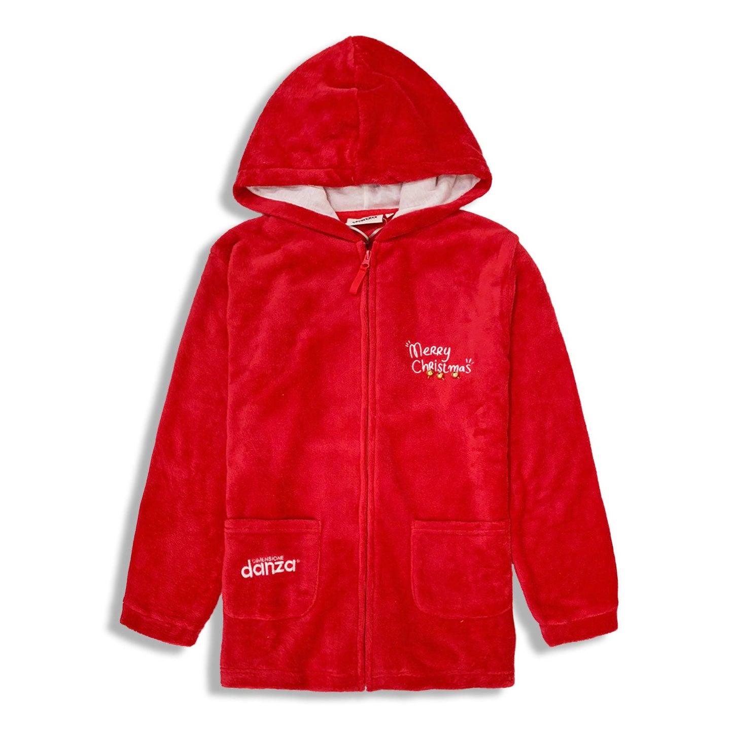 Giacca da camera natalizia in pile con zip invernale donna Dimensione Danza 4778