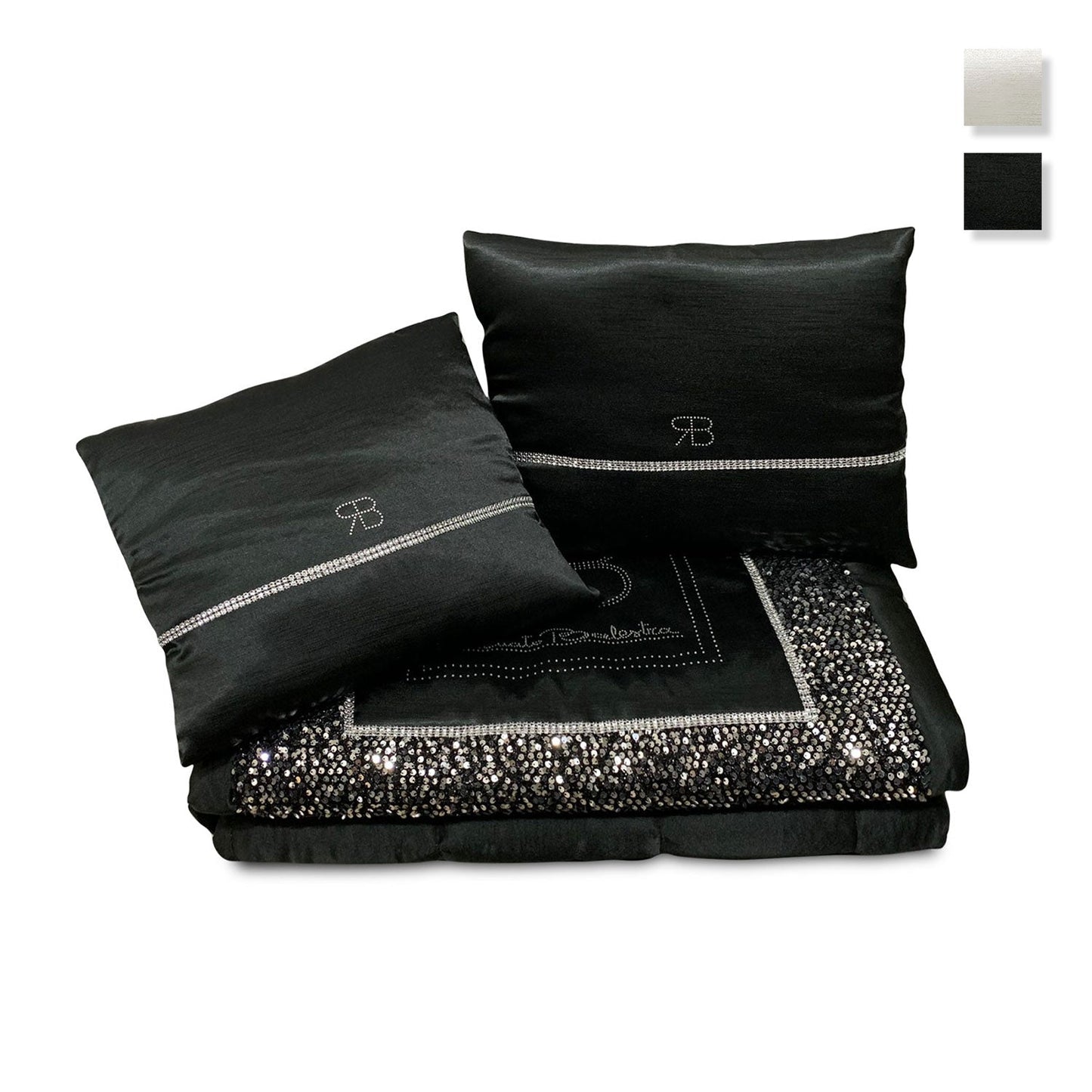 Trapuntino primaverile letto matrimoniale in raso Renato Balestra Smeralda 4876