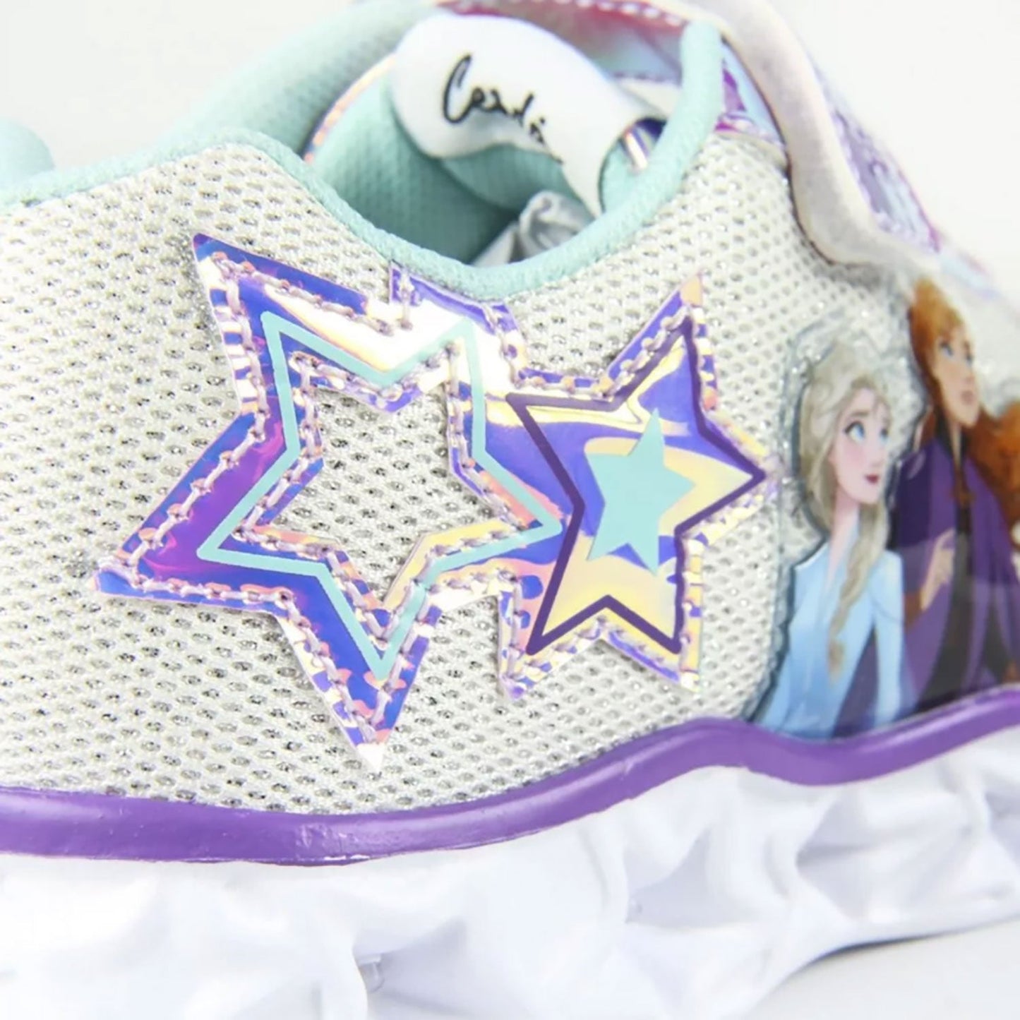 Scarpe sportive Disney Frozen Elsa a strappo per bambina con luci led 4960