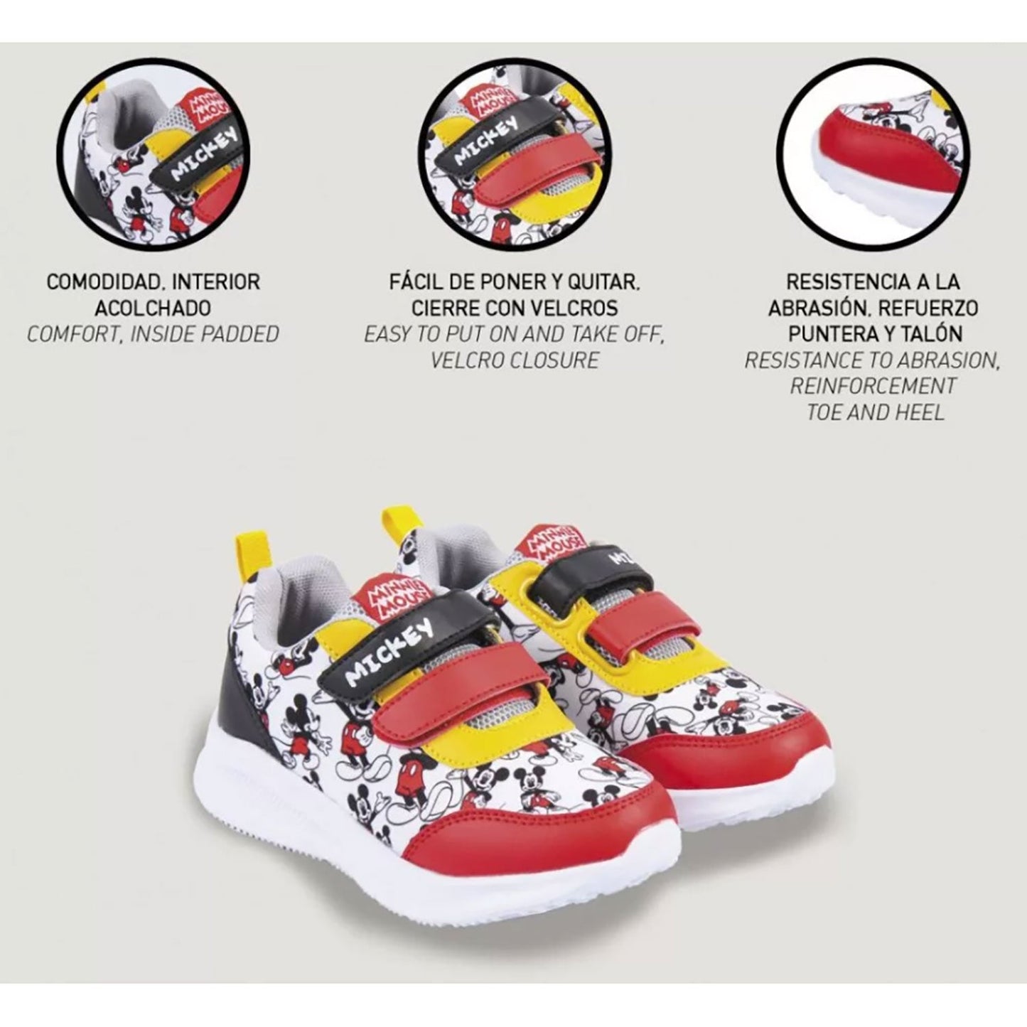 Scarpe Disney Mickey Mouse sneakers sportive a strappo bambino 4990