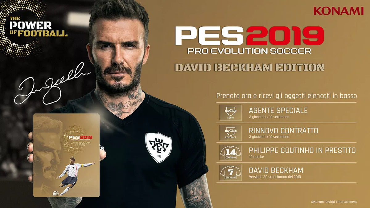 Pes 2019 Beckham Steelbook Edition PS4 Pro Evolution Soccer 19 Italian New