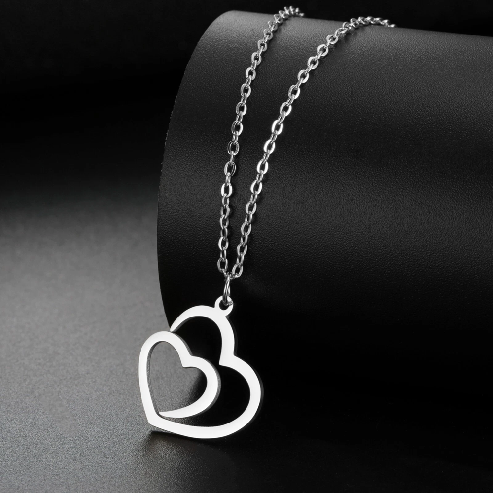 Collana Due Cuori Uniti in Argento Sterling 925 - A mia mamma