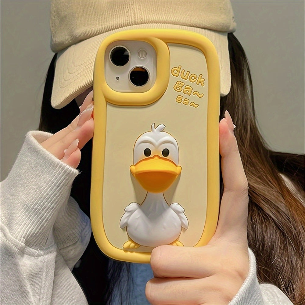Cute Cartoon 3D Duck Silicone Phone Case for Iphone 15 14 13 12 11 Pro Max Funny Gift Animal Shockproof Soft Back Cover