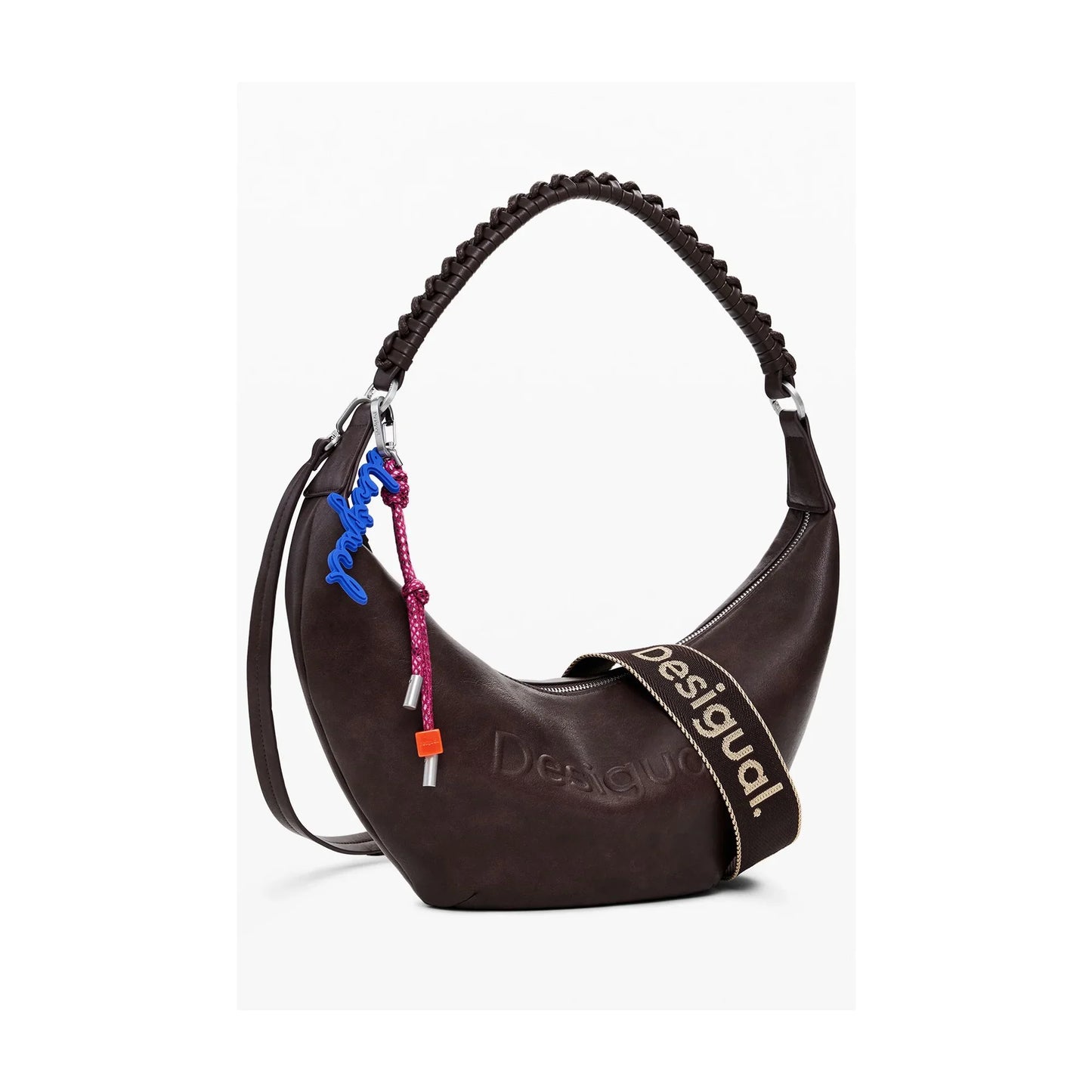 DESIGUAL Borsa Donna Marrone a Spalla Half Logo Zante