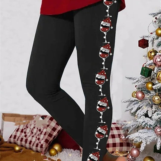 Brushed Printed Slim Fit Skinny Bootcut Trousers