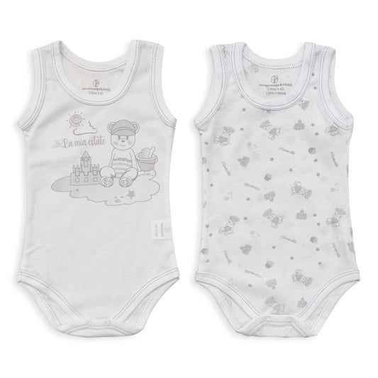 Coppia Body americano neonato in cotone bimbo giromanica Nazareno Gabrielli 5003