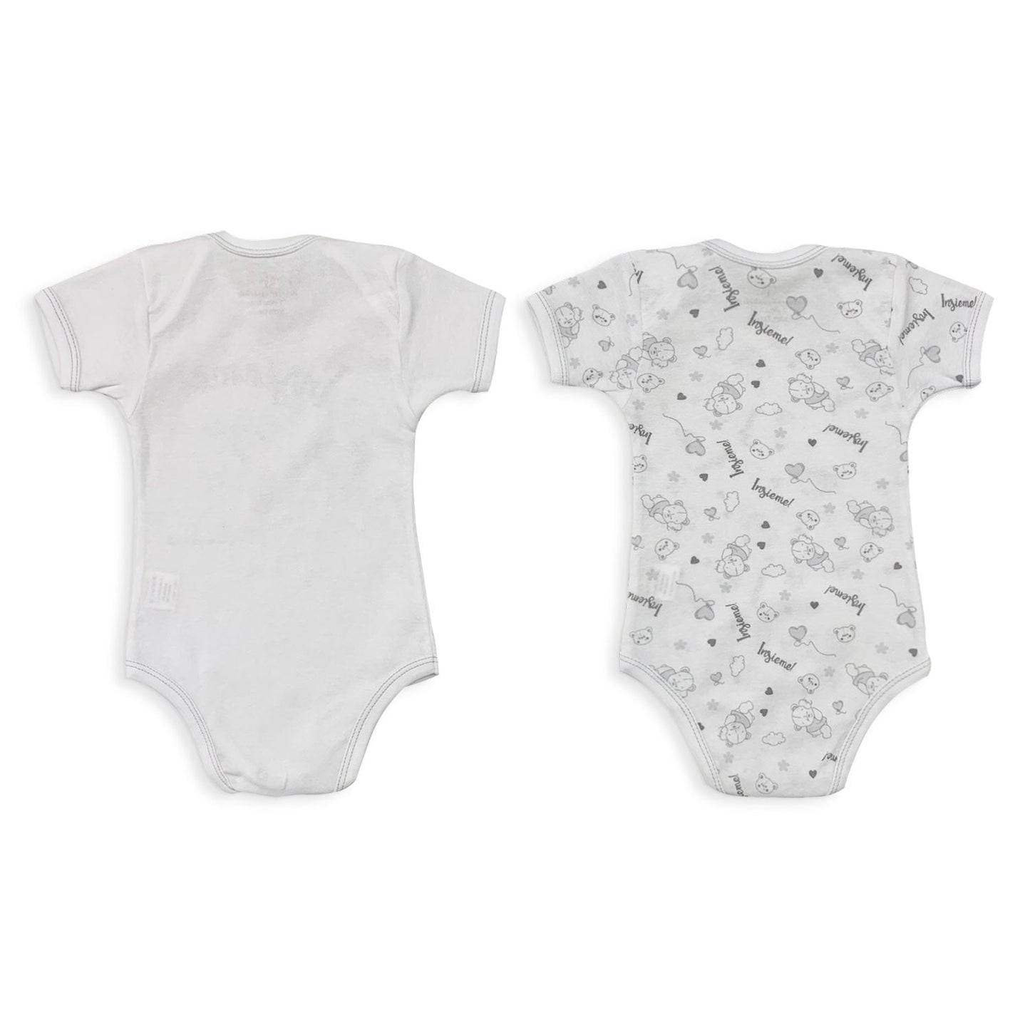 Coppia Body americano neonato cotone bimbo mezze maniche Nazareno Gabrielli 5006