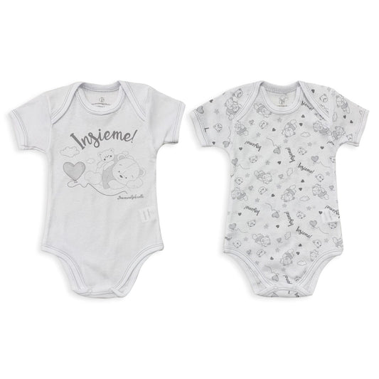 Coppia Body americano neonato cotone bimbo mezze maniche Nazareno Gabrielli 5006