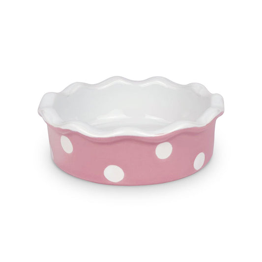 Tortiera in ceramica piccola Isabelle Rose in pois per dolci Ø 12cm h 4cm 5027