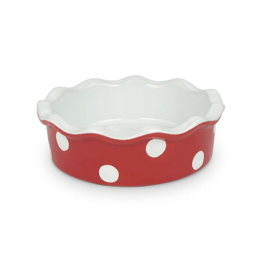 Tortiera in ceramica piccola Isabelle Rose in pois per dolci Ø 12cm h 4cm 5028