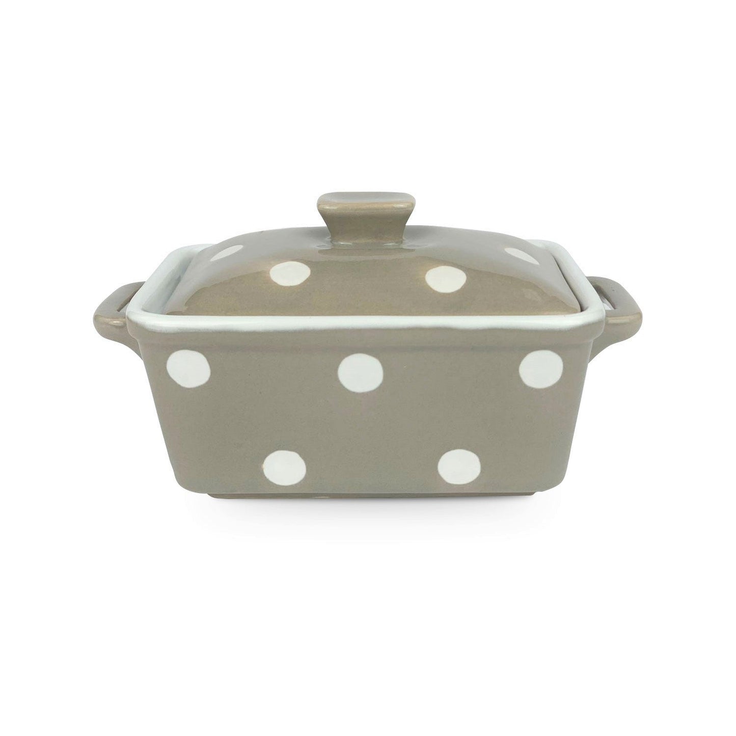 Burriera in ceramica Isabelle Rose in pois pirofila portaburro teglia forno 5031