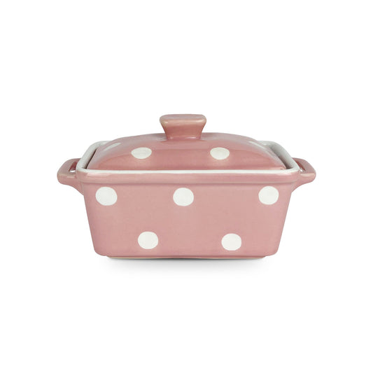 Burriera in ceramica Isabelle Rose in pois pirofila portaburro teglia forno 5032