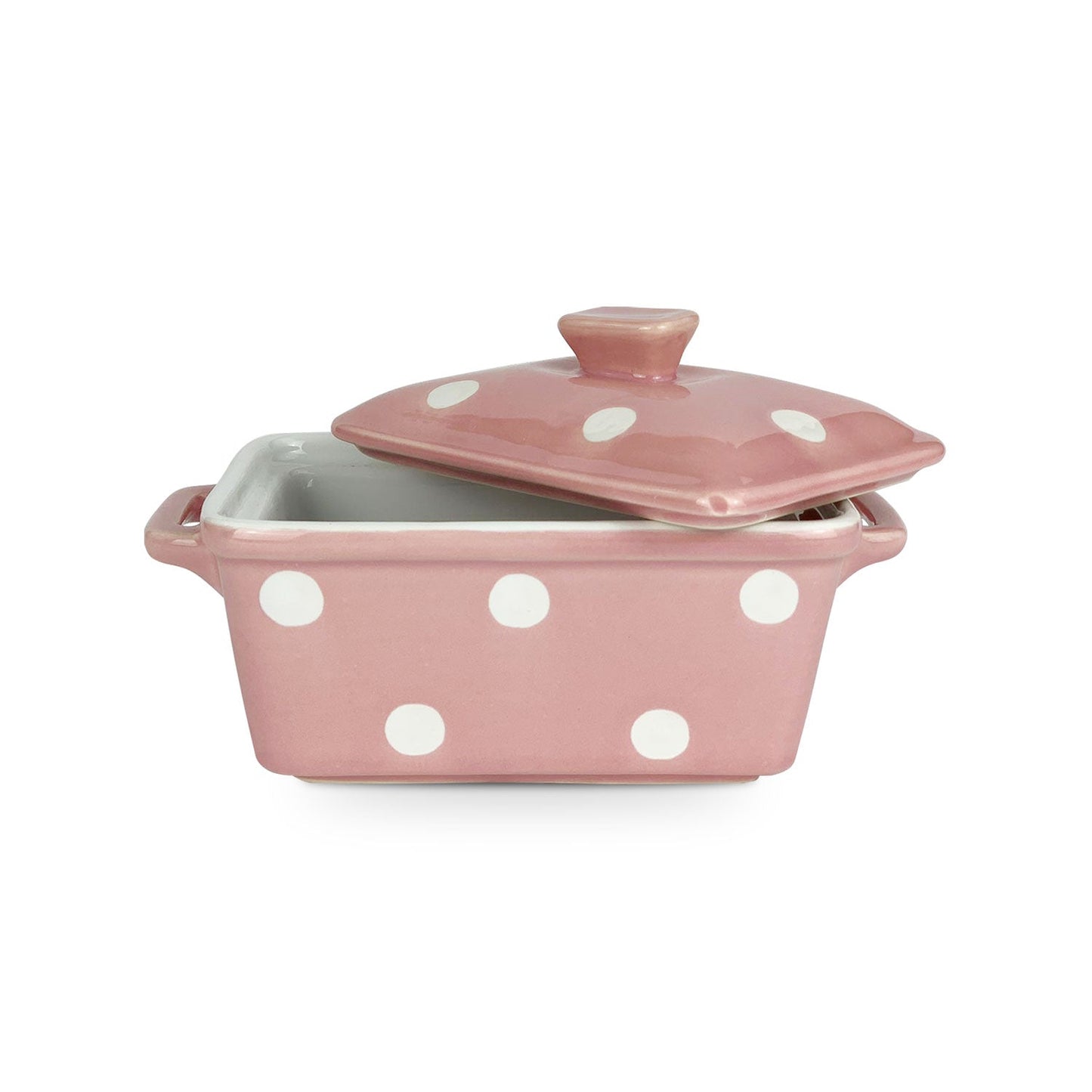 Burriera in ceramica Isabelle Rose in pois pirofila portaburro teglia forno 5032