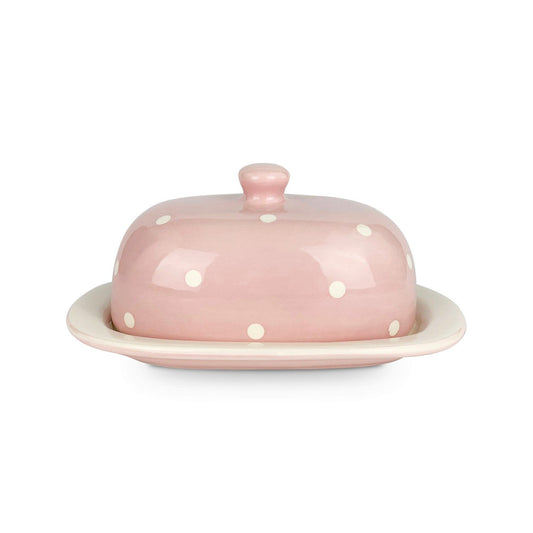 Burriera in ceramica Isabelle Rose a pois pirofila portaburro 9×20,5 cm 5034