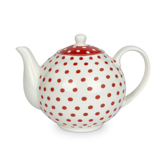 Teiera in porcellana Isabelle Rose a pois stile retrò con coperchio 1 litro 5035