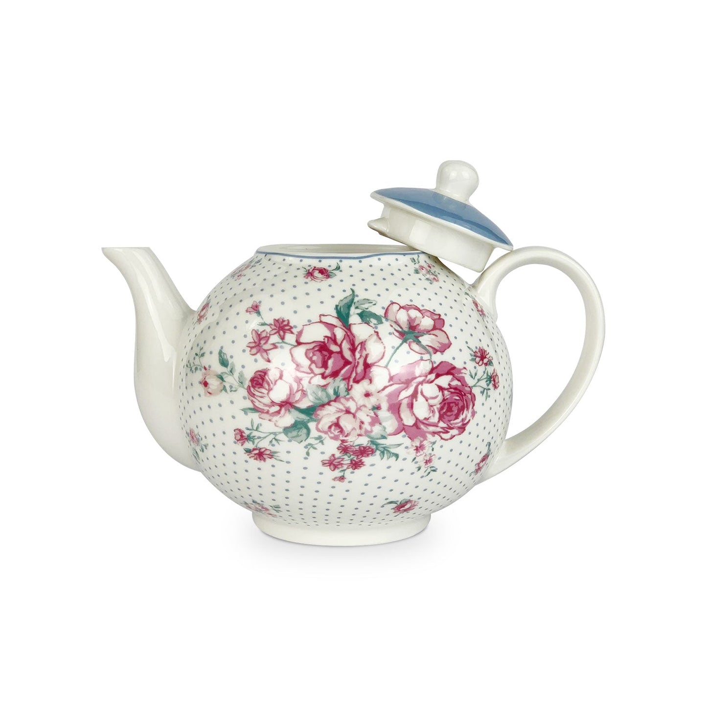 Teiera in porcellana Isabelle Rose Julia stile retrò con coperchio 1 litro 5054