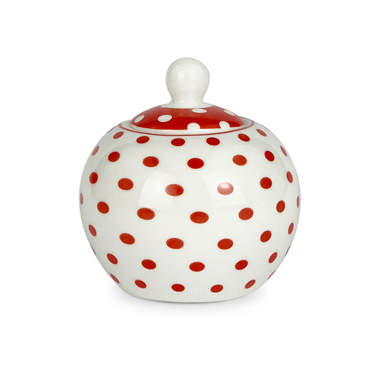 Zuccheriera in porcellana Isabelle Rose a pois Shabby chic rotonda 5064