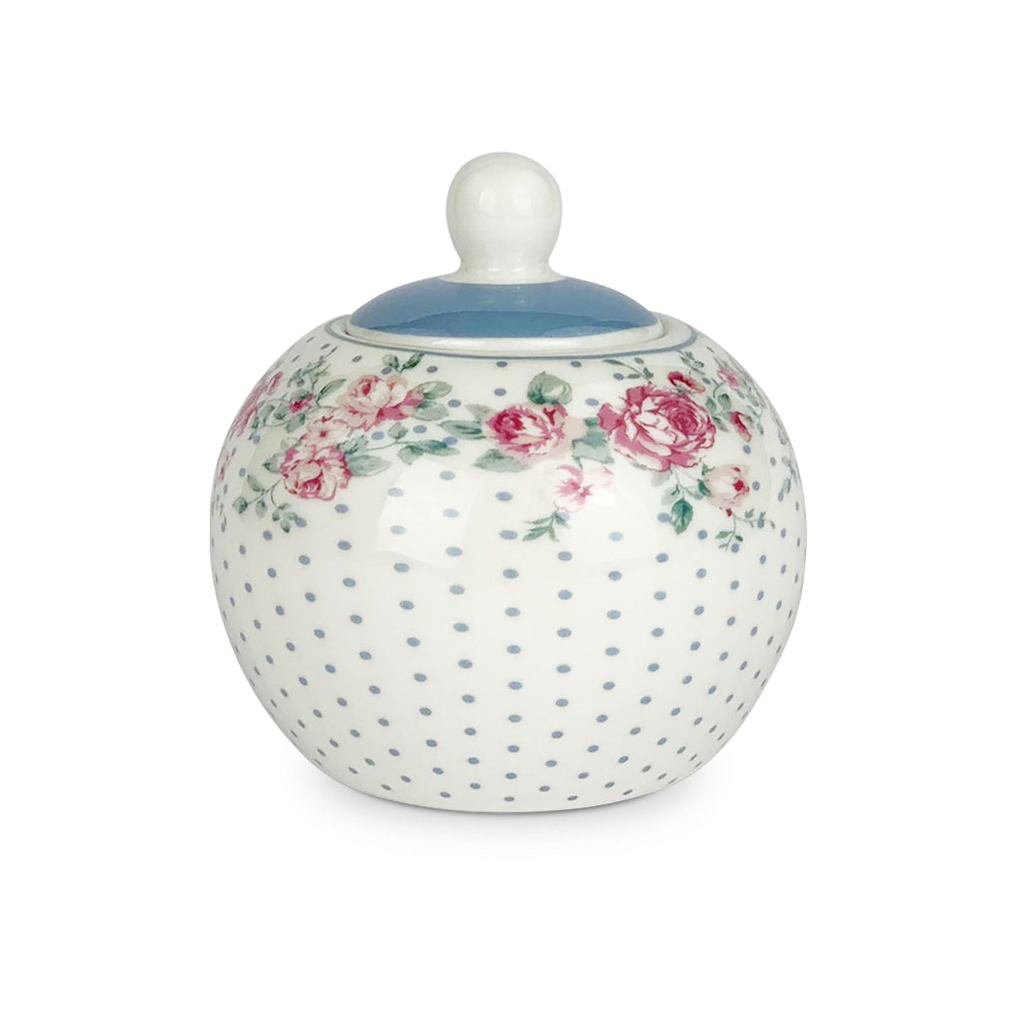 Zuccheriera in porcellana Isabelle Rose Julia Shabby chic rotonda con fiori 5066