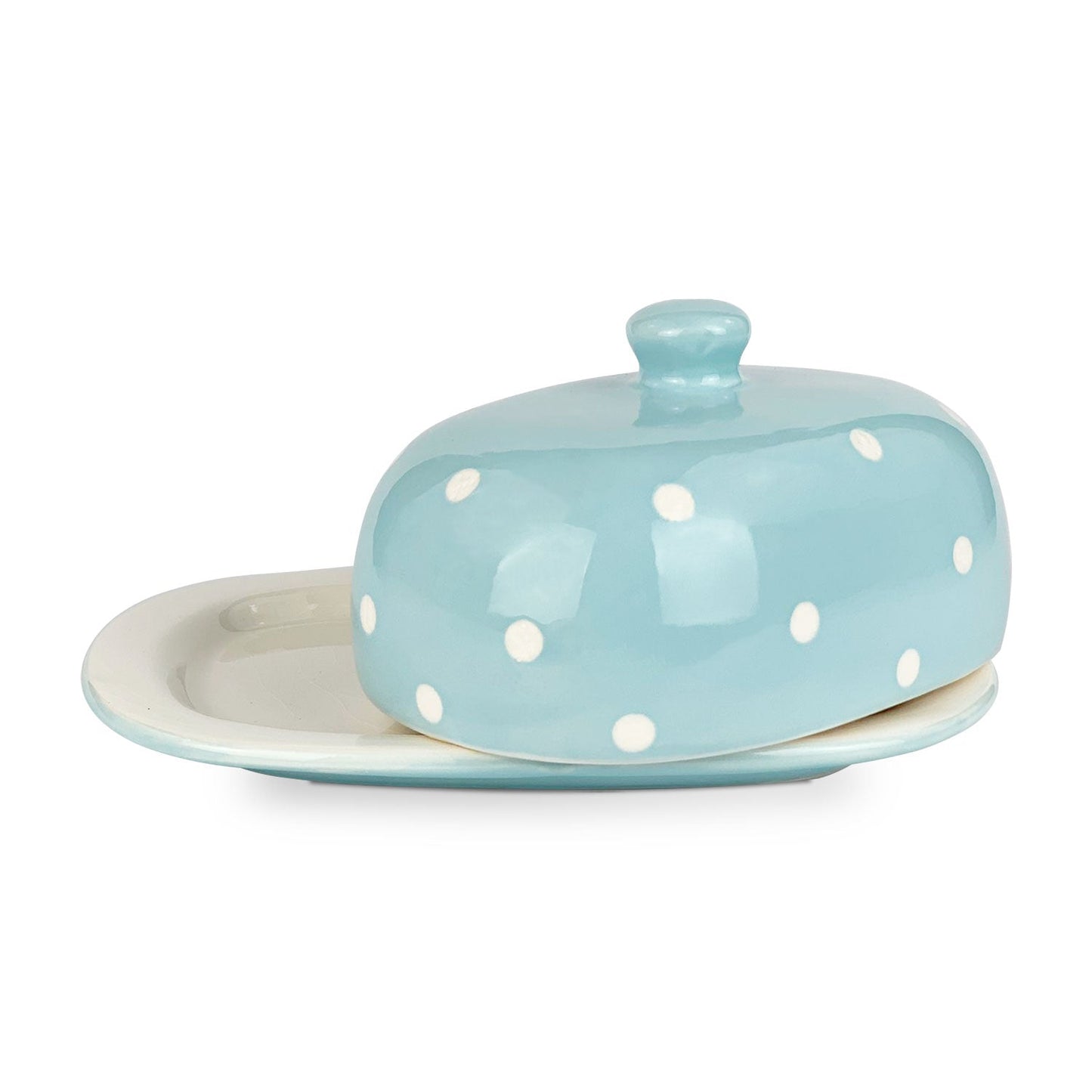 Burriera in ceramica Isabelle Rose a pois pirofila portaburro 9×20,5 cm 5094