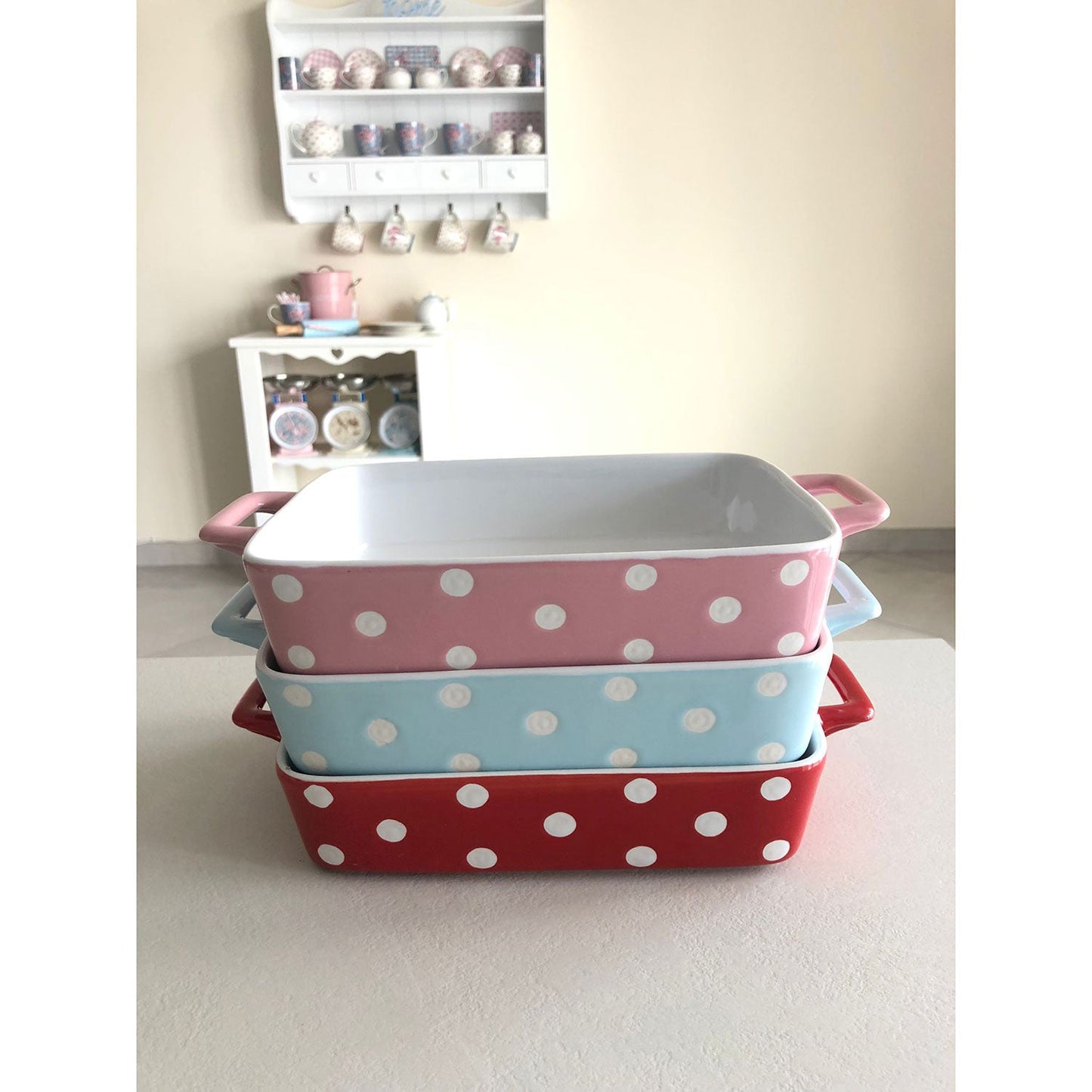 Pirofila in ceramica Isabelle Rose teglia da forno in pois Shabby chic 5132