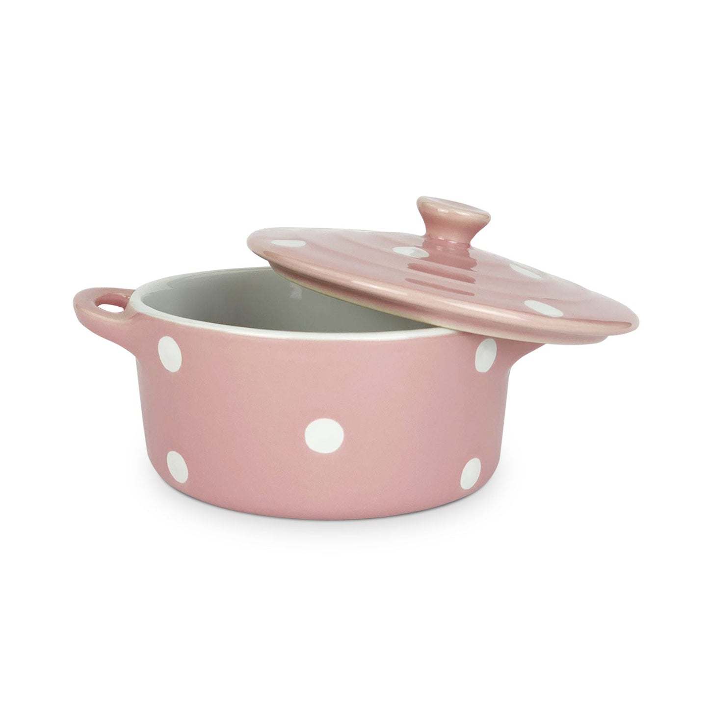 Casseruola in ceramica Isabelle Rose con coperchio a pois Shabby chic 5154