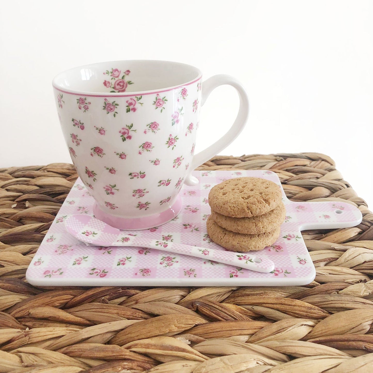 Cucchiaino da caffè in porcellana Isabelle Rose Shabby chic Holly dessert 5159