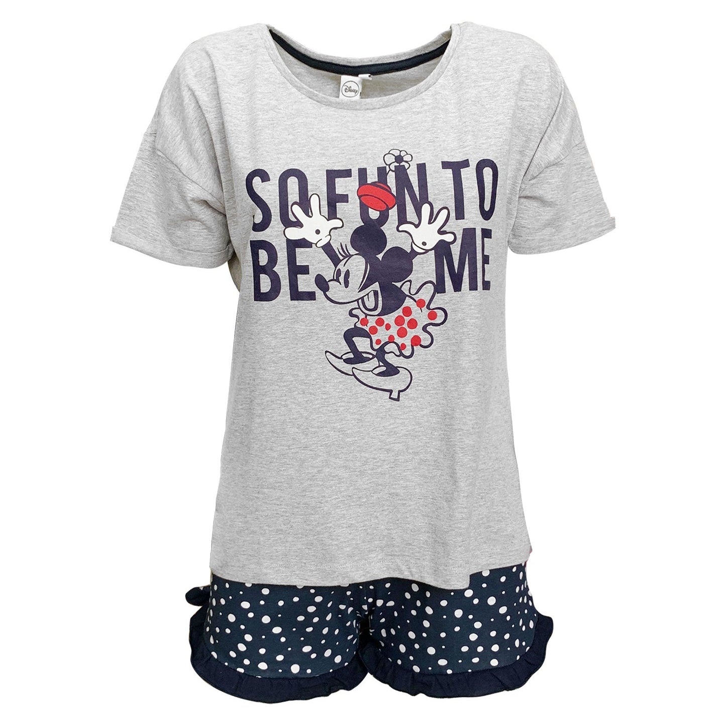 Pigiama corto donna Disney Minnie Mouse t-shirt e pantaloncino in cotone 5186