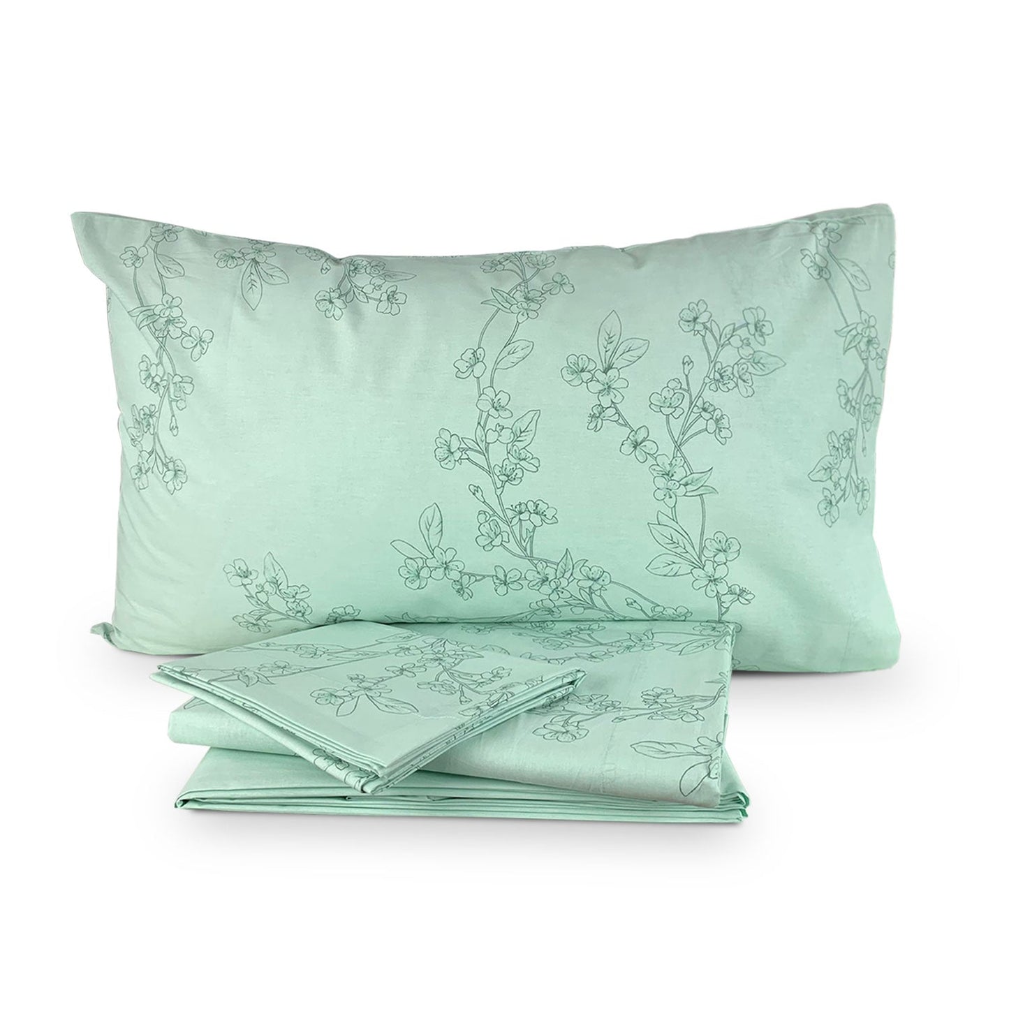 Completo lenzuola cotone Vallesusa stampa fiori letto matrimoniale 2 piazze 5195