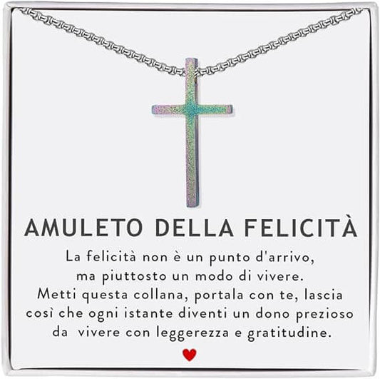 Collana Croce Multicolor - Amuleto della Felicità.