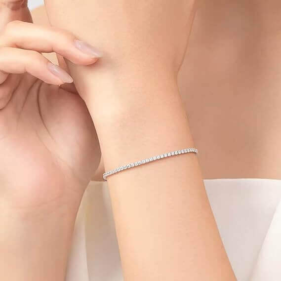 Bracciale Tennis Bianco in Argento Sterling 925