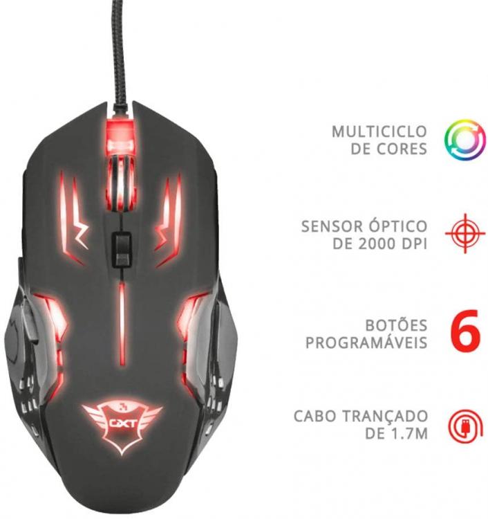 Trust Gaming Mouse Gxt 108 Rava Illuminated Rgb Gaming Pc Laptop Ps4 Ps5 Xbox One