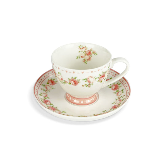 Tazza in porcellana con piattino Nuvole di Stoffa retrò Shabby chic Annette 5217