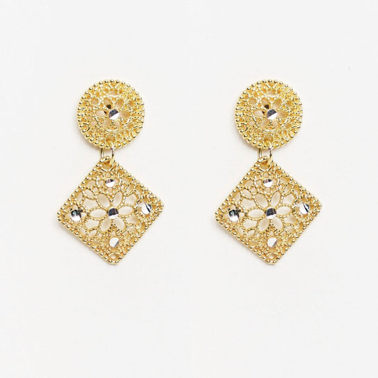 ORECCHINI GEOMETRICI IN ARGENTO "DRAMA GRID"