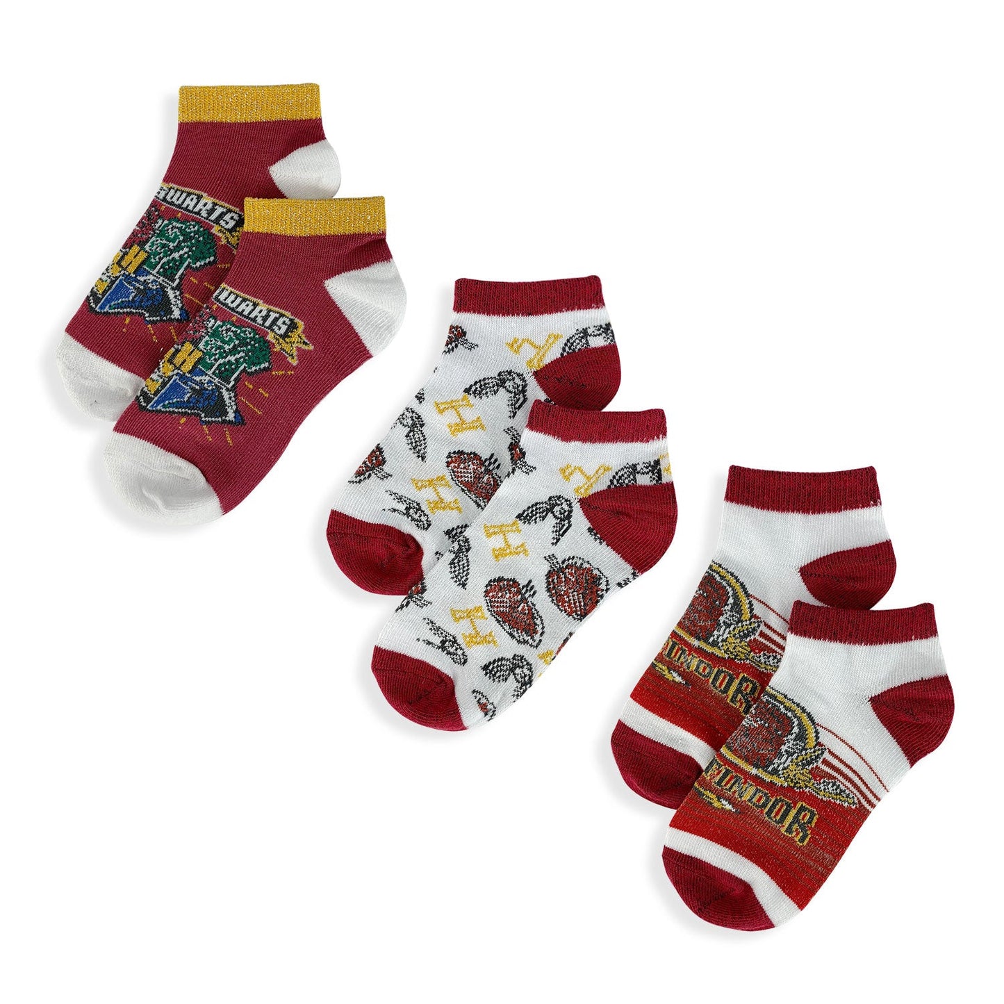Calzini corti Harry Potter 3 paia per bambino unisex in filato cotone 5358