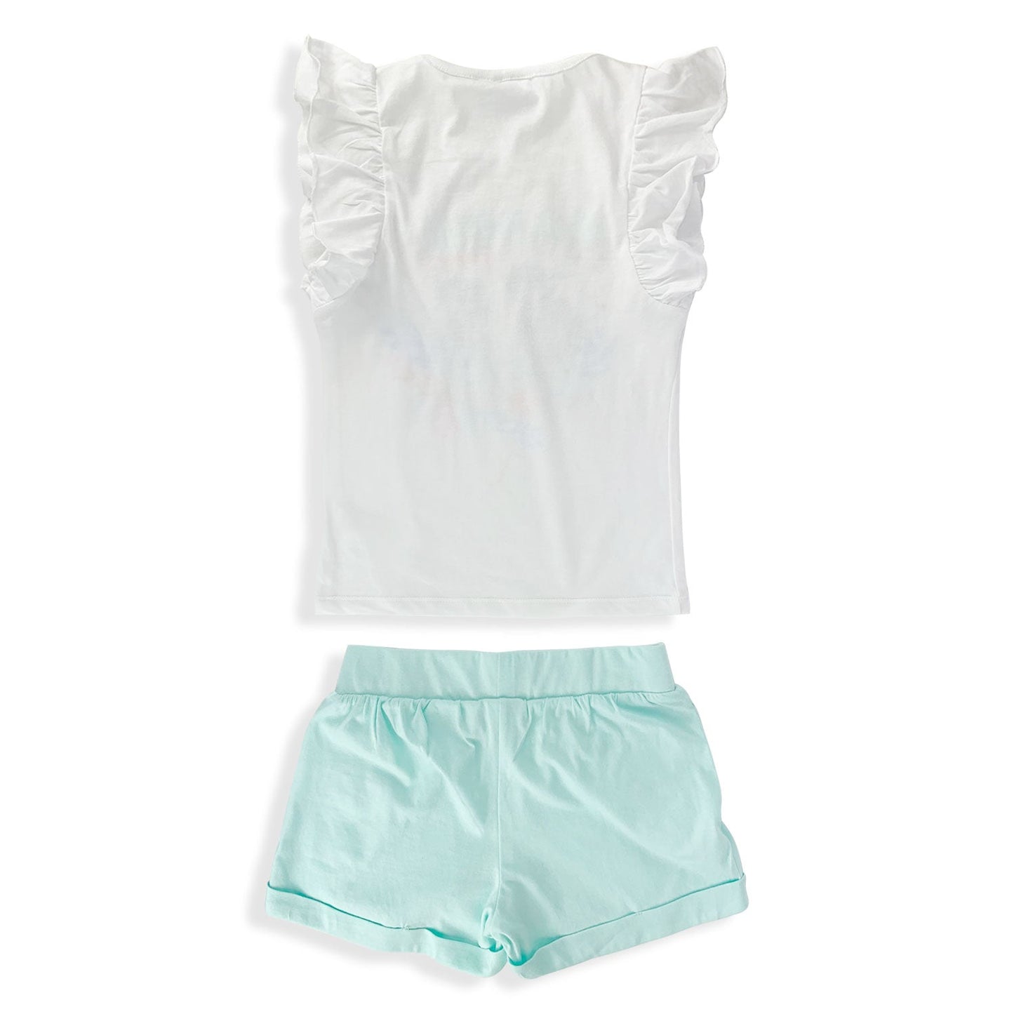 Pigiama corto bambina Disney Frozen completo t-shirt e pantaloncino cotone 5360