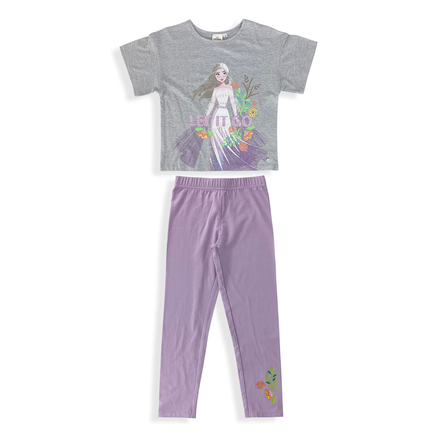Pigiama Disney Frozen Elsa maniche corte bambina ufficiale in cotone BIO 5362