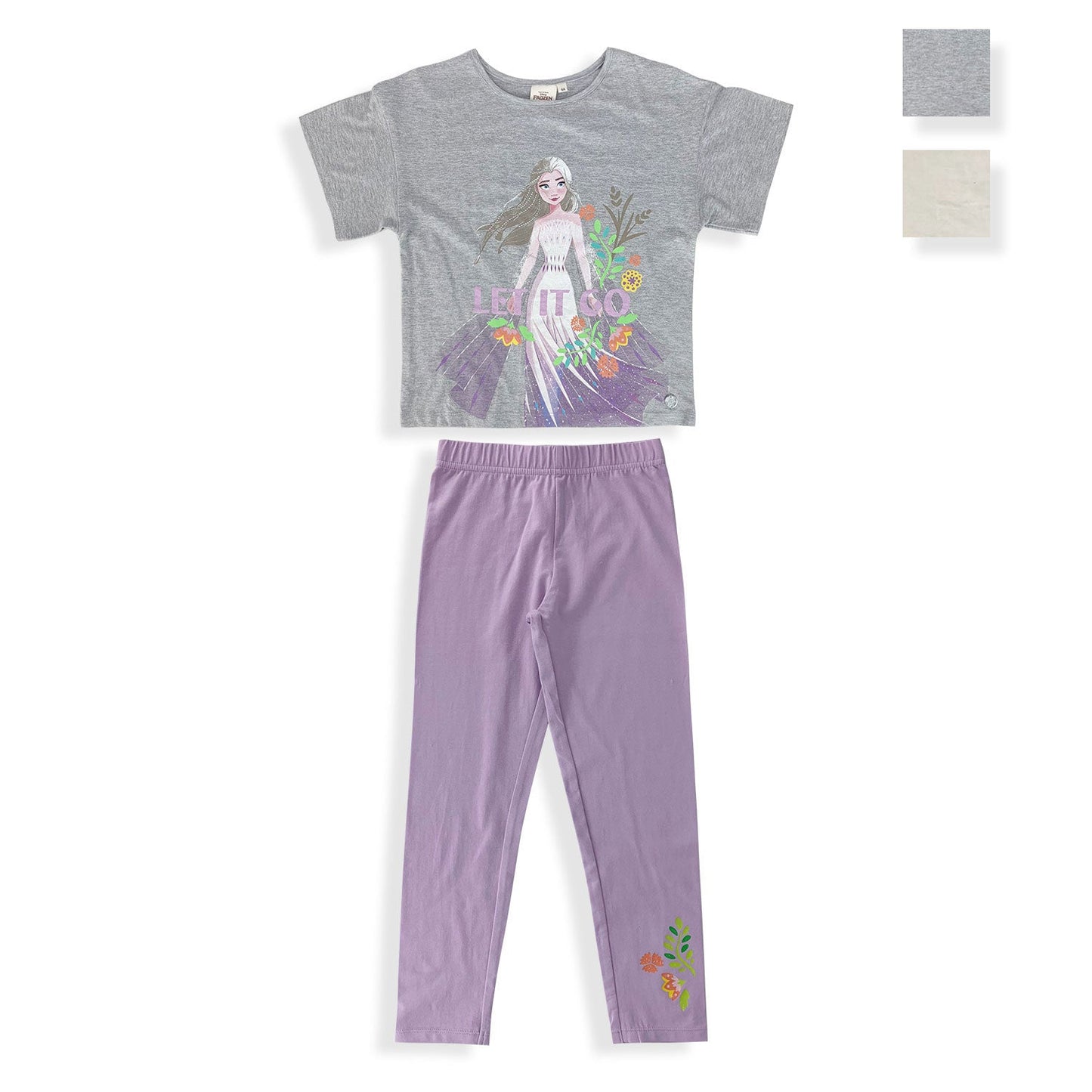 Pigiama Disney Frozen Elsa maniche corte bambina ufficiale in cotone BIO 5362