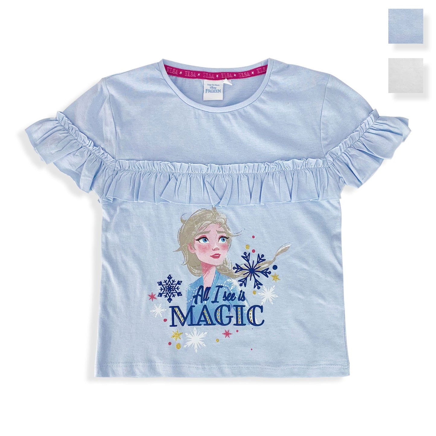 T-shirt Disney Frozen maglietta maniche corte maglia bimba cotone bambina 5363