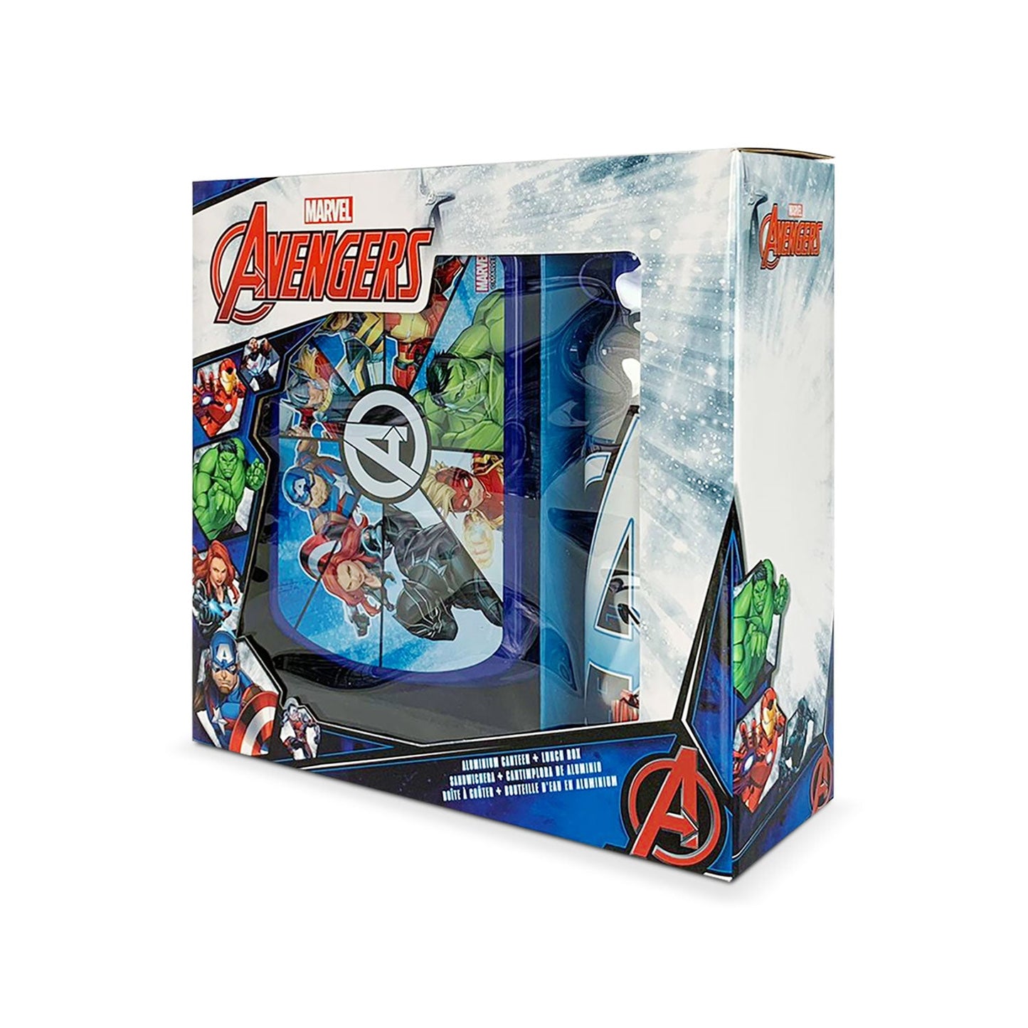 Set pranzo 2 pezzi Marvel Avengers ufficiale borraccia 500ml e portapranzo 5386