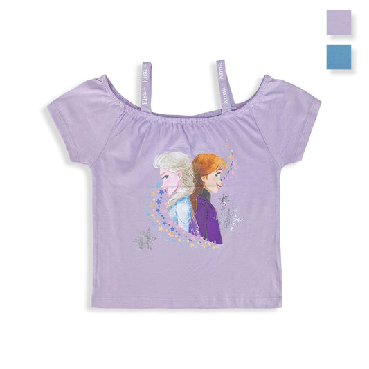Maglia Disney Frozen maglietta con bretelle maglia bimba cotone bambina 5429
