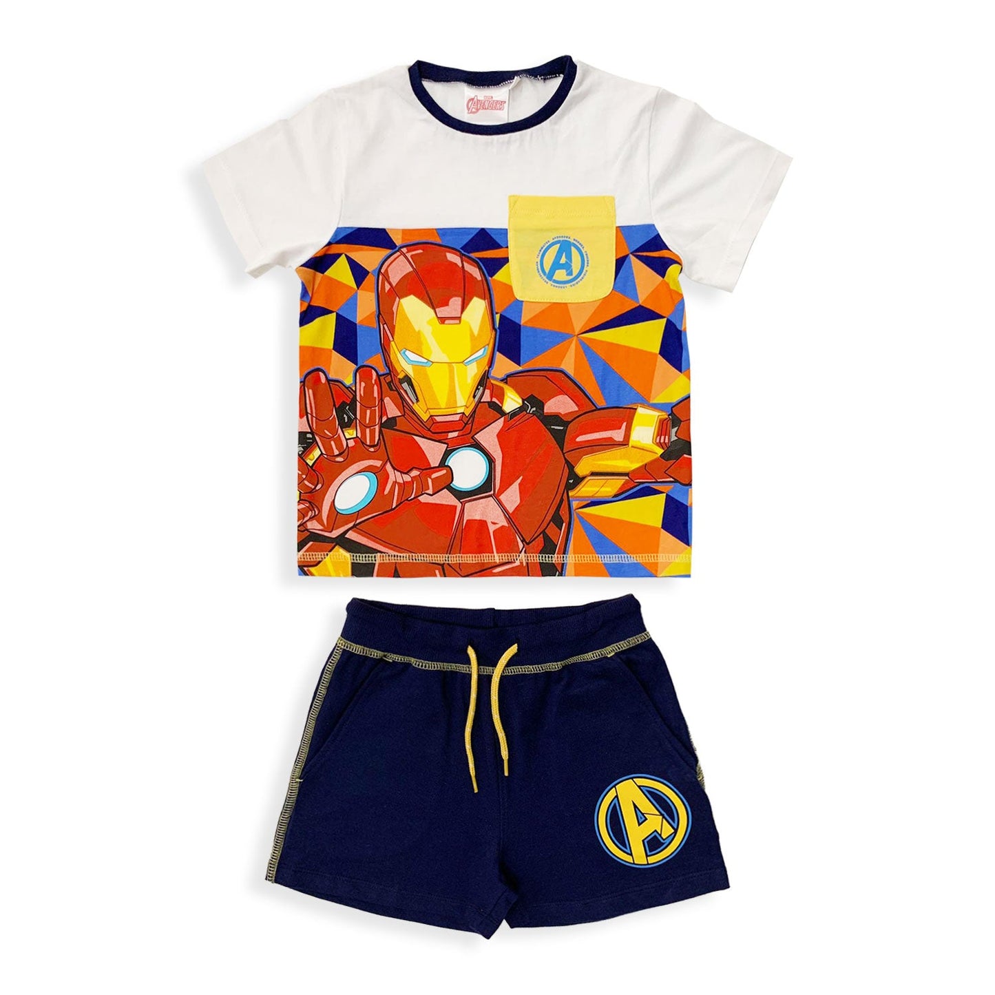 Completo bambino Marvel Avengers t-shirt e pantaloncino in cotone stampato 5442