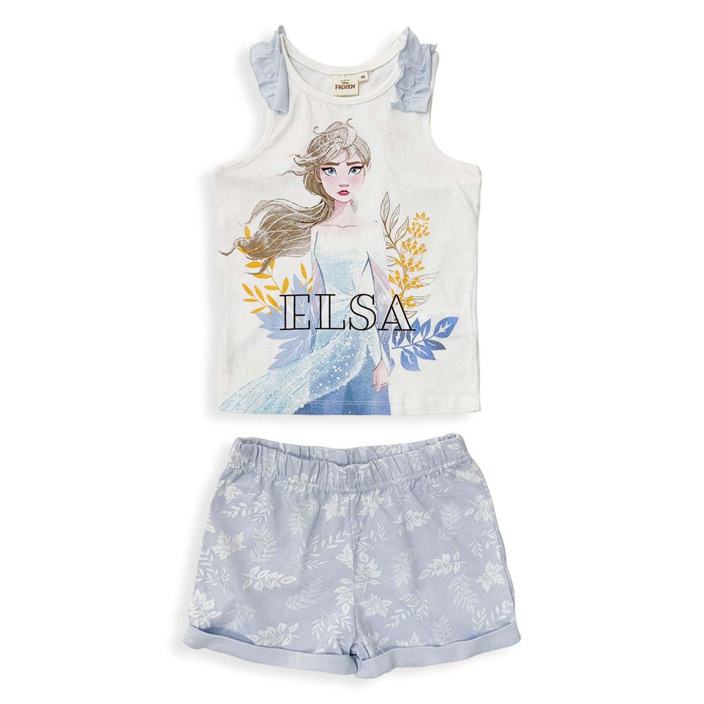 Pigiama Disney Frozen Elsa canotta bambina ufficiale in cotone BIO 5446