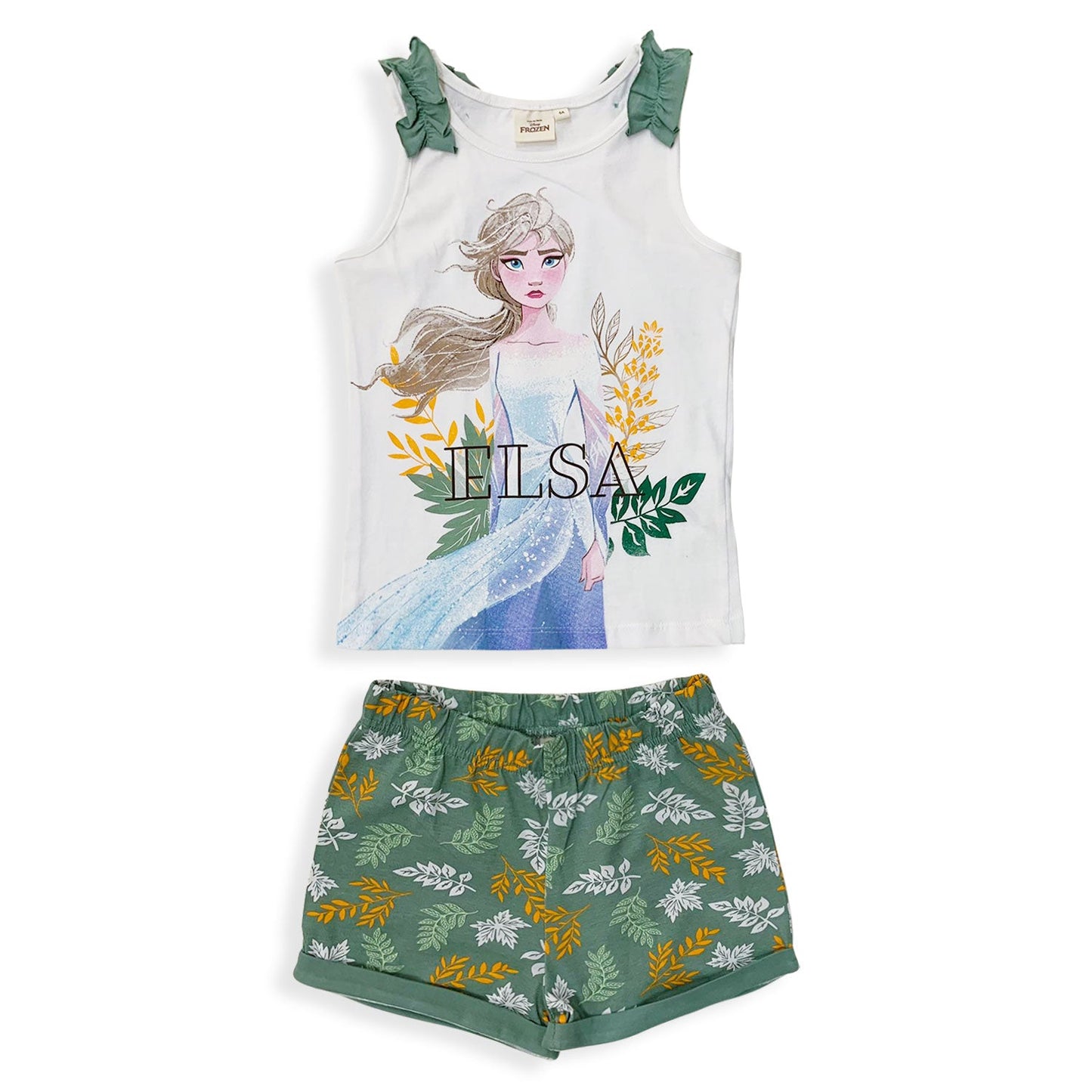 Pigiama Disney Frozen Elsa canotta bambina ufficiale in cotone BIO 5446