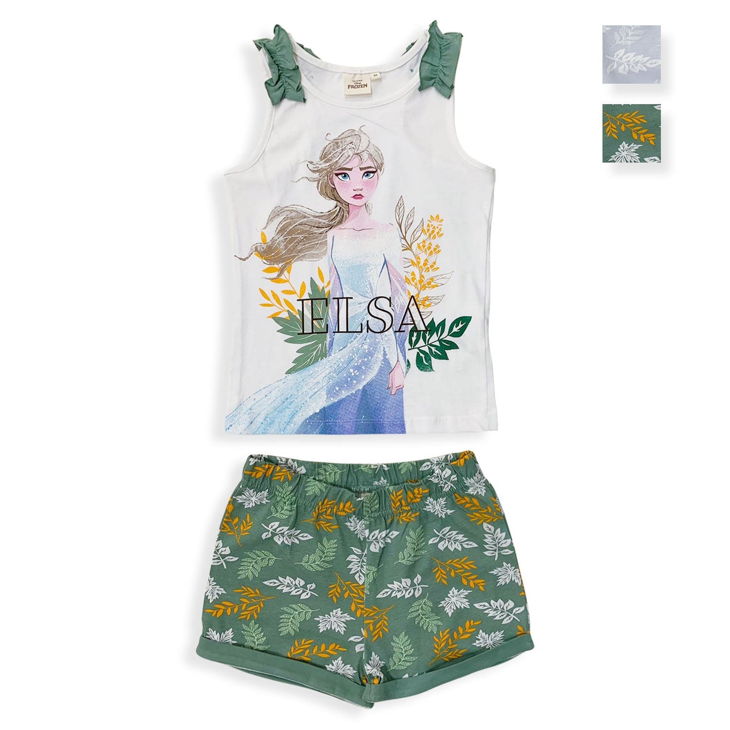 Pigiama Disney Frozen Elsa canotta bambina ufficiale in cotone BIO 5446