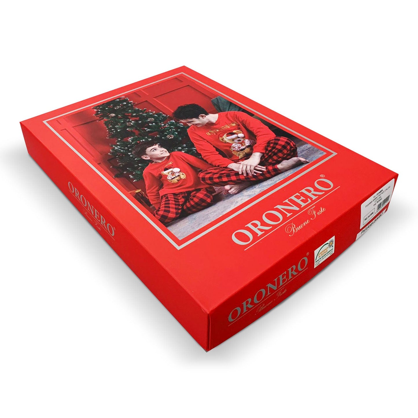 Pigiama natalizio bambino lungo bimbo regalo Natale caldo cotone Oronero 5775