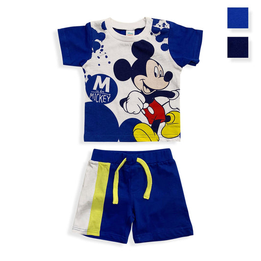 Pigiama Disney Mickey Mouse in cotone mezze maniche neonato bambino 5492